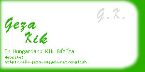 geza kik business card